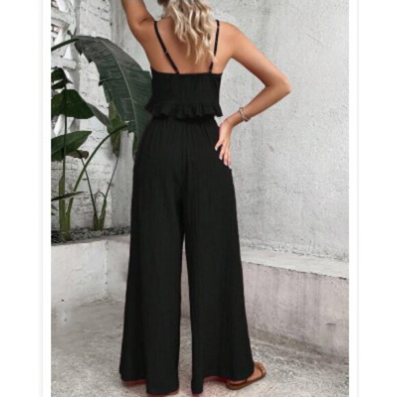 2 piece set wide leg pants and crop top boho - Picture 2 of 4